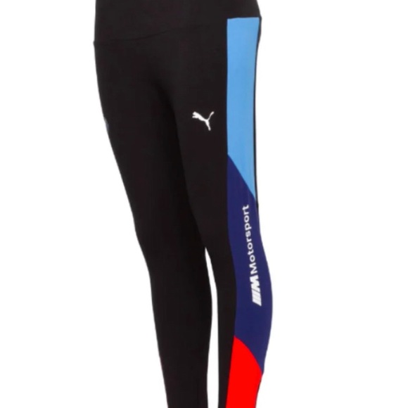 Puma BMW Motorsport Leggings Tights - Women - Black Multicolor (black,blue,red) - Picture 1 of 8